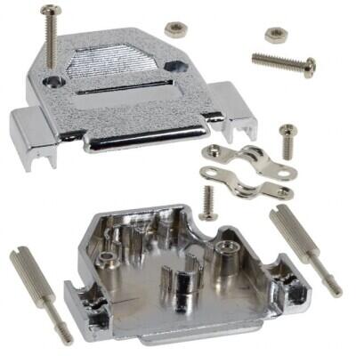 25 Position Two Piece Backshell Connector Silver 45° Shielded - 1