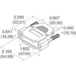 25 Position Two Piece Backshell Connector Silver 45° Shielded - NorComp Inc. (1)