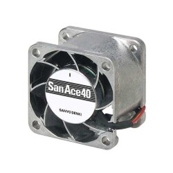Fan Tubeaxial 12VDC Square - 40mm L x 40mm H Ball 24.4 CFM (0.683m³/min) 4 Wire Leads - Sanyo Denki America Inc.