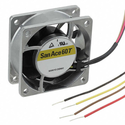 Fan Tubeaxial 12VDC Square - 60mm L x 60mm H Ball 44.5 CFM (1.25m³/min) 4 Wire Leads - 1