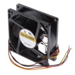 Fan Tubeaxial 12VDC Square - 80mm L x 80mm H Ball 81.8 CFM (2.29m³/min) 4 Position Rectangular Connector - Sanyo Denki America Inc.