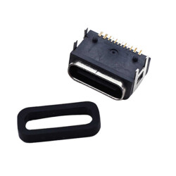 USB-C (USB TYPE-C) USB 2.0 Receptacle Connector 24 (16+8 Dummy) Position Surface Mount, Right Angle; Through Hole - Assmann WSW Components