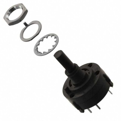 Rotary Switch 8 Position SP8T 2.5A (AC), 350mA (DC) 125 VAC Panel Mount, Through Hole - 1