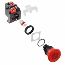 Pushbutton Switch SPST-NC Emergency Stop, Illuminated Panel Mount, Front - Omron Automation and Safety