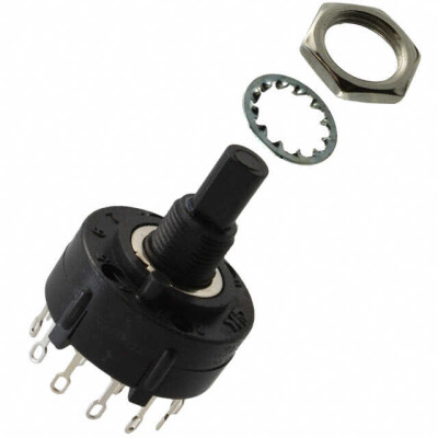 Rotary Switch 2 Position 4PDT 2.5A (AC), 350mA (DC) 125 VAC Panel Mount - 1