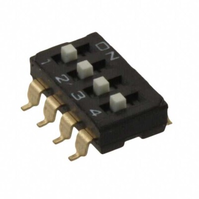 Dip Switch SPST 4 Position Surface Mount Slide (Standard) Actuator 25mA 24VDC - 1