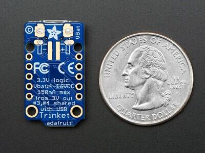 Adafruit 1500 - Trinket - Mini Microcontroller - 3.3V Logic - MicroUSB - 5