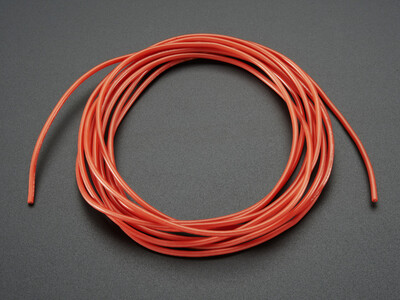 Adafruit 1877 - Silicone Cover Stranded-Core Wire - 2m 26AWG Red - 1