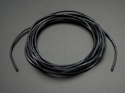 Adafruit 1881 - Silicone Cover Stranded-Core Wire - 2m 26AWG Black - 1