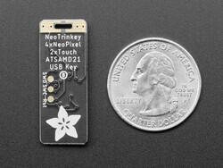Adafruit 4870 - Neo Trinkey - SAMD21 USB Key with 4 NeoPixels - 3