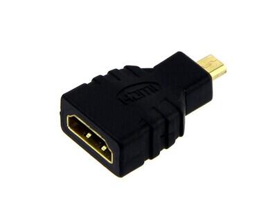 Adapter Connector HDMI Micro, Plug To HDMI, Receptacle Free Hanging (In-Line) - 1
