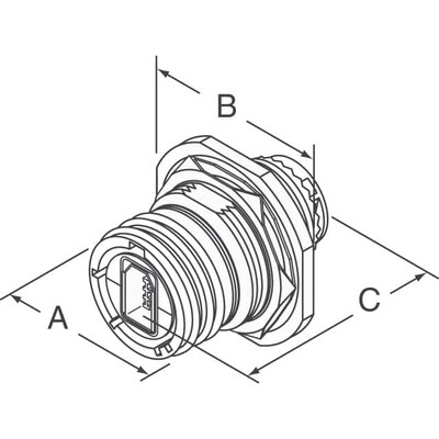 Adapter Connector USB-A (USB TYPE-A), Receptacle To USB-A (USB TYPE-A), Receptacle Panel Mount, Bulkhead - 1