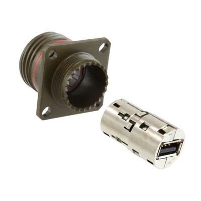 Adapter Connector USB-A (USB TYPE-A), Receptacle To USB-A (USB TYPE-A), Receptacle Panel Mount, Screw Hole - 1