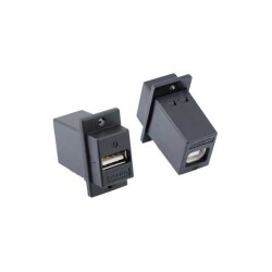Adapter Connector USB-A (USB TYPE-A), Receptacle To USB-B (USB TYPE-B), Receptacle Panel Mount, Flange - L-com