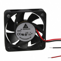 Fan Tubeaxial 12VDC Square - 40mm L x 40mm H Ball 8.2 CFM (0.230m³/min) 2 Wire Leads - Delta Electronics