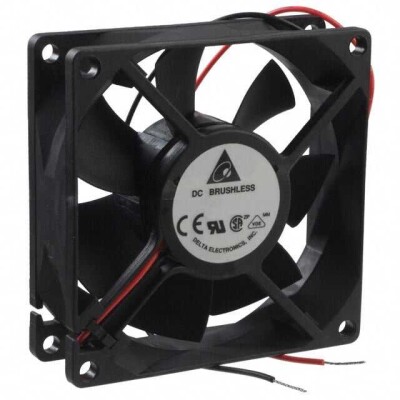 Fan Tubeaxial 12VDC Square - 80mm L x 80mm H Ball 42.0 CFM (1.18m³/min) 2 Wire Leads - 1