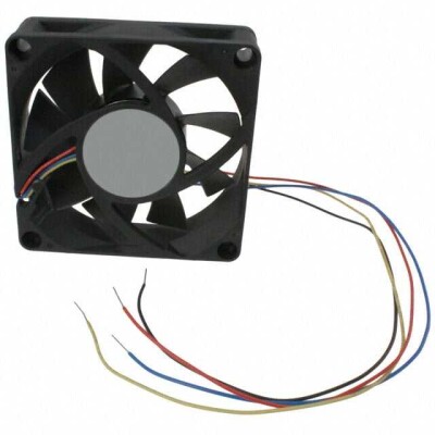 Fan Tubeaxial 12VDC Square - 70mm L x 70mm H Ball 46.9 CFM (1.31m³/min) 4 Wire Leads - 1