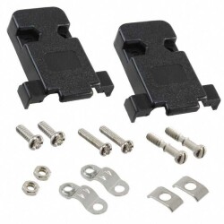 9 Position Two Piece Backshell Connector Black 180° Unshielded - Assmann WSW Components