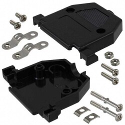 25 Position Two Piece Backshell Connector Black 180° Unshielded - Assmann WSW Components