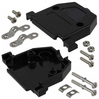 25 Position Two Piece Backshell Connector Black 180° Unshielded - 1