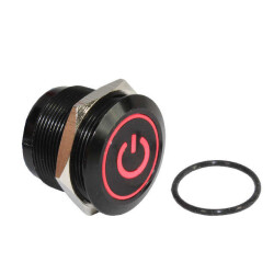 Pushbutton Switch SPST-NO + SPST-NC Anti-Vandal, Illuminated Panel Mount, Front - 1