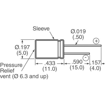 0.33 µF 50 V Alüminyum Elektrolitik Kapasitör / Kondansatör Radyal, Can 2000 Saat @ 85°C - 3