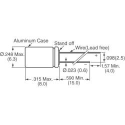 560 µF 6.3 V Aluminum - Polymer Capacitors Radial, Can 8mOhm 5000 Hrs @ 105°C - Nichicon (1)
