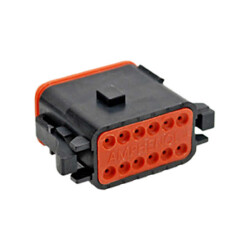 12 Rectangular Connectors - Housings Plug Black - Amphenol Sine Systems Corp (1)