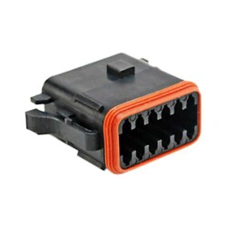 12 Rectangular Connectors - Housings Plug Black - Amphenol Sine Systems Corp
