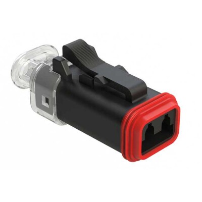 2 Position Rectangular Housing Connector Plug Gray - 1