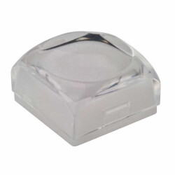 Square, Sculptured Pushbutton Switch Cap Clear, White Snap Fit - NKK Switches