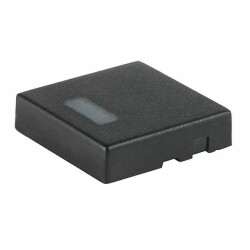 Square Pushbutton Switch Cap Black, White Lens Snap Fit - NKK Switches