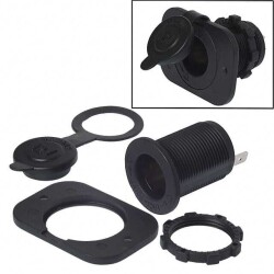 Auto Power Socket Cigarette Lighter Assembly 12 V 20 A Lockable, Nylon, Vibration and Weather Resistant Black - MPD (Memory Protection Devices)
