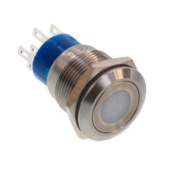 Pushbutton Switch DPDT Anti-Vandal, Illuminated Panel Mount, Front - TE Connectivity ALCOSWITCH Switches