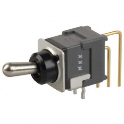 Toggle Switch SPDT Through Hole, Right Angle, Vertical - NKK Switches