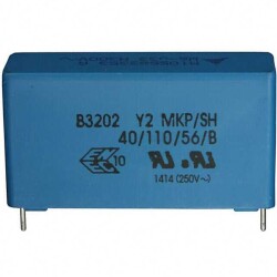 1 µF Film Capacitor 300V 1500V (1.5kV) Polypropylene (PP), Metallized Radial - TDK