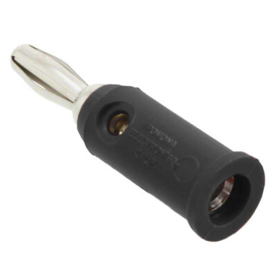 Banana Plug, Stackable Connector Standard Banana Solderless Black - 1