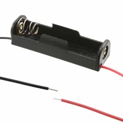 Battery Holder (Open) AA 1 Cell Wire Leads - 6