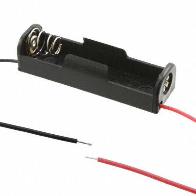 Battery Holder (Open) AA 1 Cell Wire Leads - 6