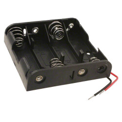 Battery Holder (Open) AA 4 Cell Wire Leads - 6