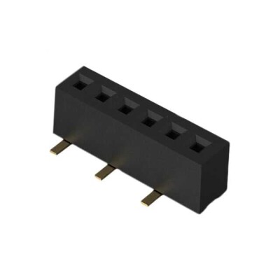 6 Position Receptacle, Bottom or Top Entry Connector 0.039