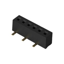 6 Position Receptacle, Bottom or Top Entry Connector 0.039