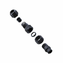 8 Position Circular Connector Plug, Male Pins Solder Cup - Amphenol LTW