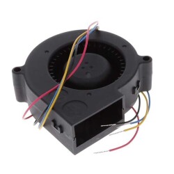 Fan Blower 12VDC Square/Rounded - 75.7mm L x 75.7mm H Ball 15.3 CFM (0.428m³/min) 4 Wire Leads - Delta Electronics