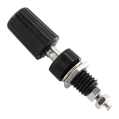 Binding Post Connector Knurled Black - 1