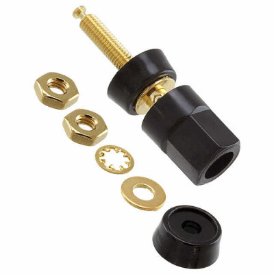 Binding Post Connector Standard Hex Black Gold - 1