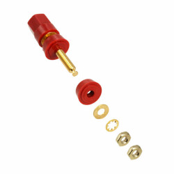 Binding Post Connector Standard Hex Red Gold - Pomona Electronics