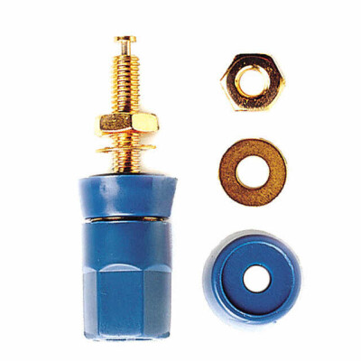 Binding Post Connector Standard Hex Blue Gold - 1