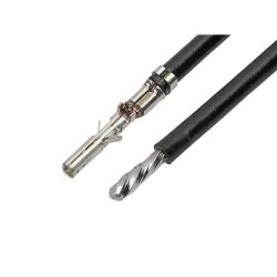 Black 20 AWG Jumper Lead Socket to Cable (Round) Tin 11.8