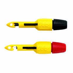 Black and Red Banana, Female Socket (Jack) Features Insulation Piercing, Push Button Style - Pomona Electronics